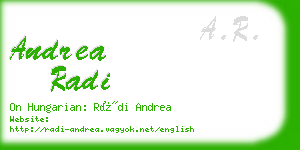 andrea radi business card